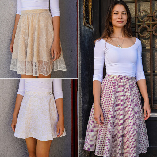 Pattern - Women's skirt RACHEL (3 types, sizes 32–60)