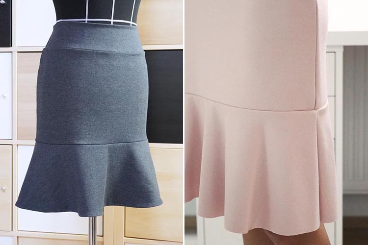 How to sew women s skirt FLAIR with a ruffle Video tutorial Picolly