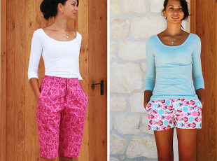 How to sew woven fabric shorts - Women's shorts HAWAII
