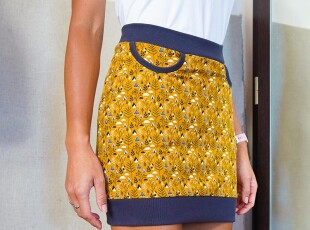 How to sew a simple knit skirt with pockets (PLAYFUL)