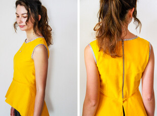How to sew women's top PEPLUM with lining