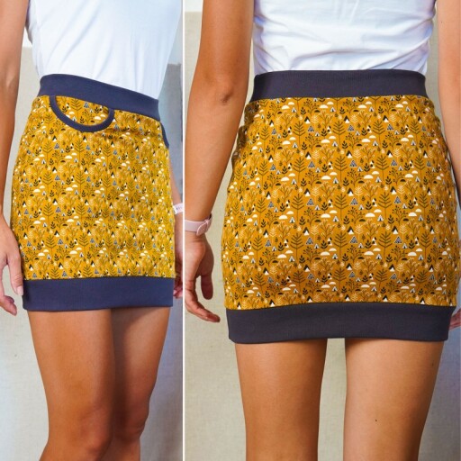 Pattern - Women's knit skirt PLAYFUL with pockets (sizes 32–60)
