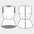 Pattern - Women's top PEPLUM (sizes 32–46)