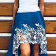 Pattern - Women's high low skirt LACE (sizes 32–46)