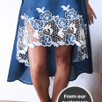 Pattern - Women's high low skirt LACE (sizes 32–46)