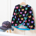 Pattern - Girls' sweatshirt WILD CAT (sizes 116–164)
